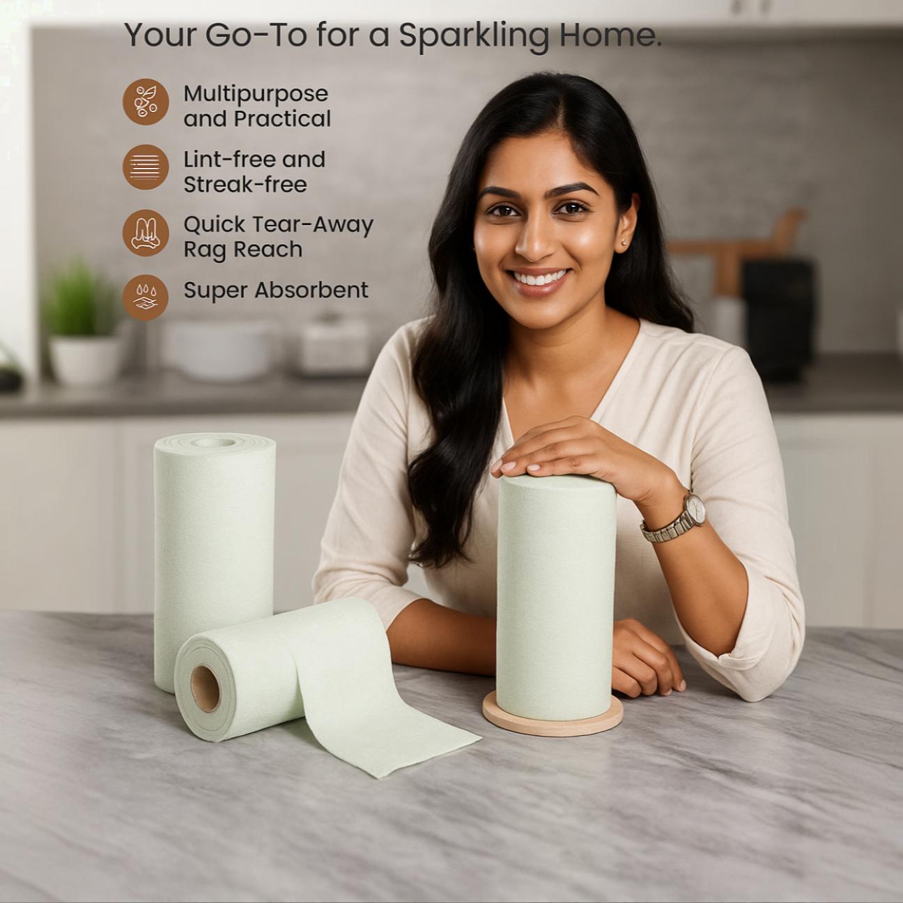 WipeWise™ Microfiber Cleaning Cloth Roll